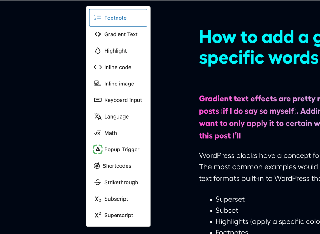 How to add a gradient text effect to specific words in a block | Learn ...